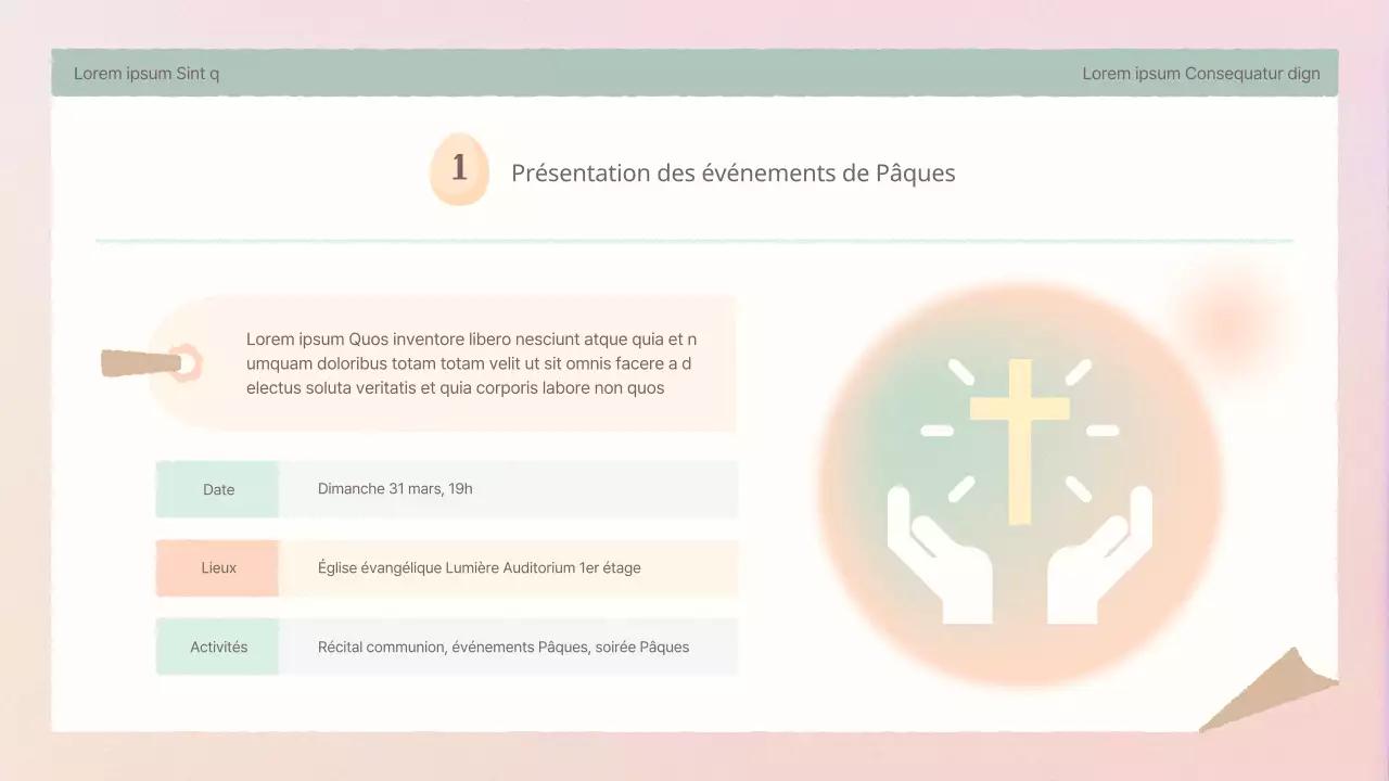 Un simple agenda de Pâques rose et jaune