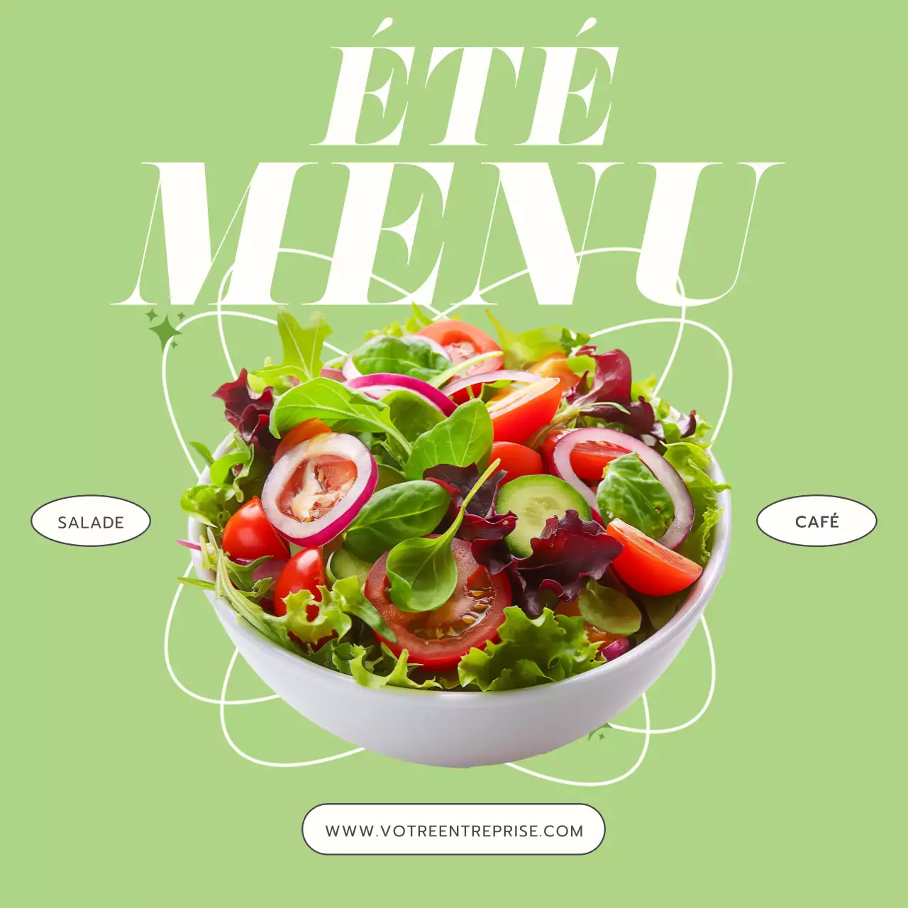 Publicité pour le menu du Lime and White Trend Seafood Cafe