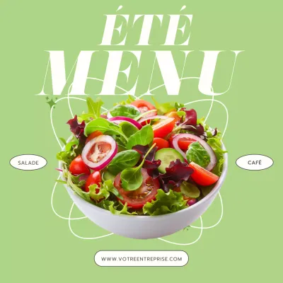 Publicité pour le menu du Lime and White Trend Seafood Cafe