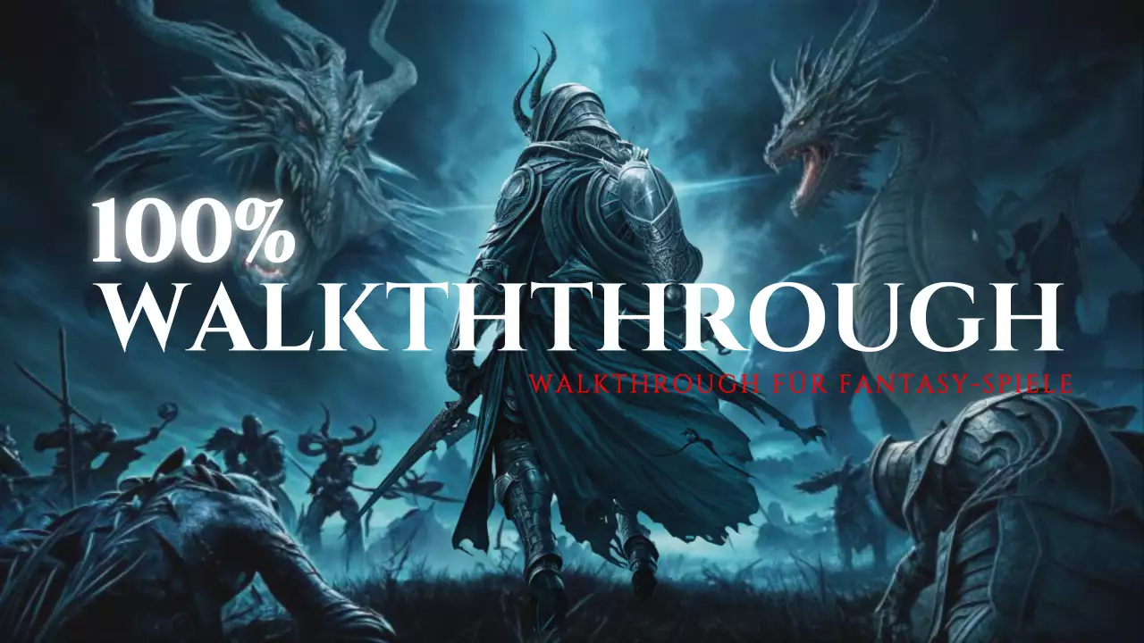 Blaues und silbernes Mittelalter-Fantasy-Strategie-Video-Cover