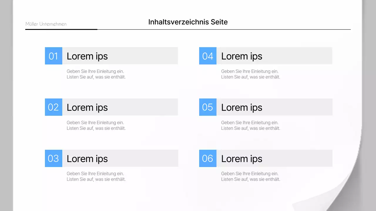 Ein einfacher Unternehmensbericht in Blau und Grau