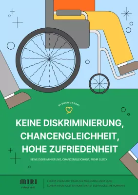 Bewerben Sie den Tag der Behinderung mit einem einfachen blau-grünen Farbschema