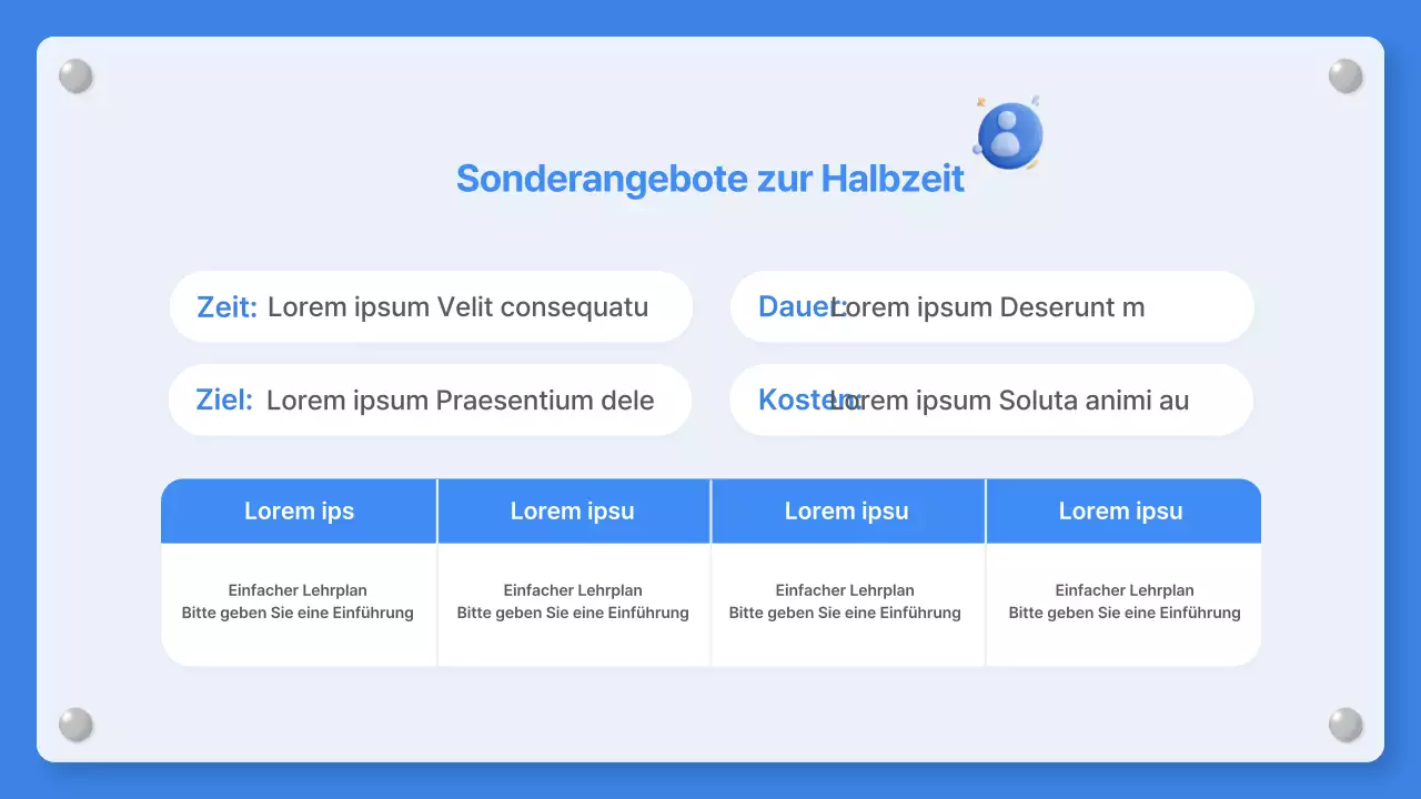 Ein einfacher blau-weißer Schulaushang