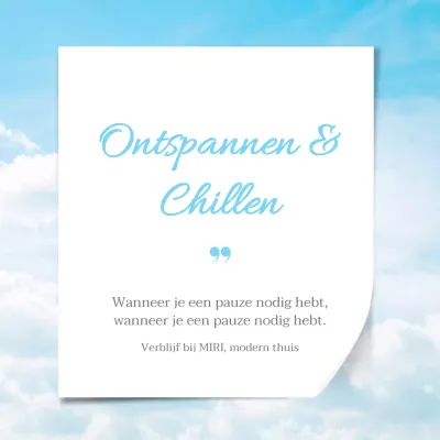 Promoot een minimalistische vermelding in lichtblauw en wit