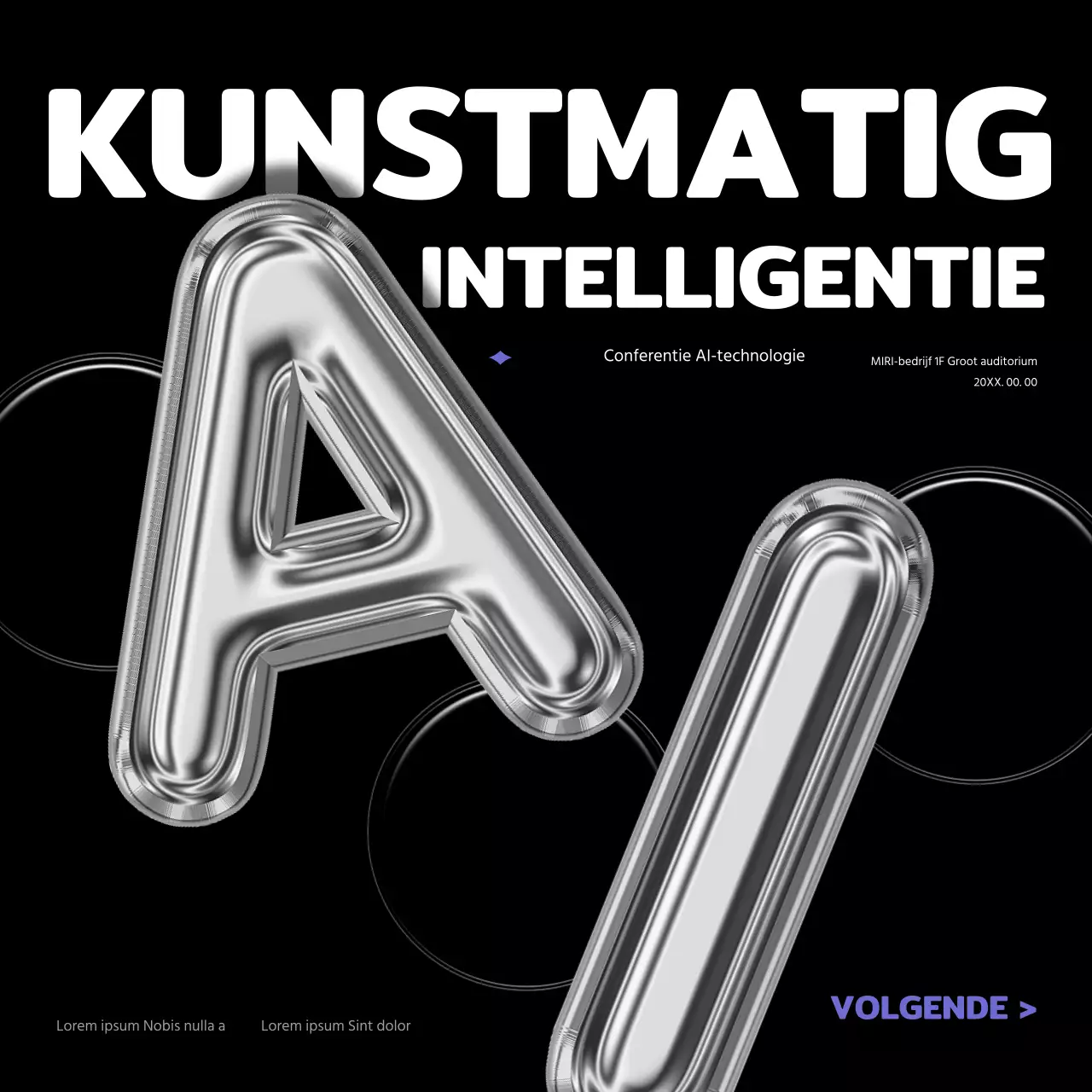 Zwart en paars op een conferentie over kunstmatige intelligentie