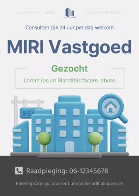 Promoot advertenties met blauwe en grijze accenten