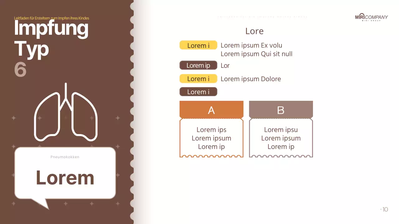 Impfungen für Eltern im braunen Pop-Art-Stil