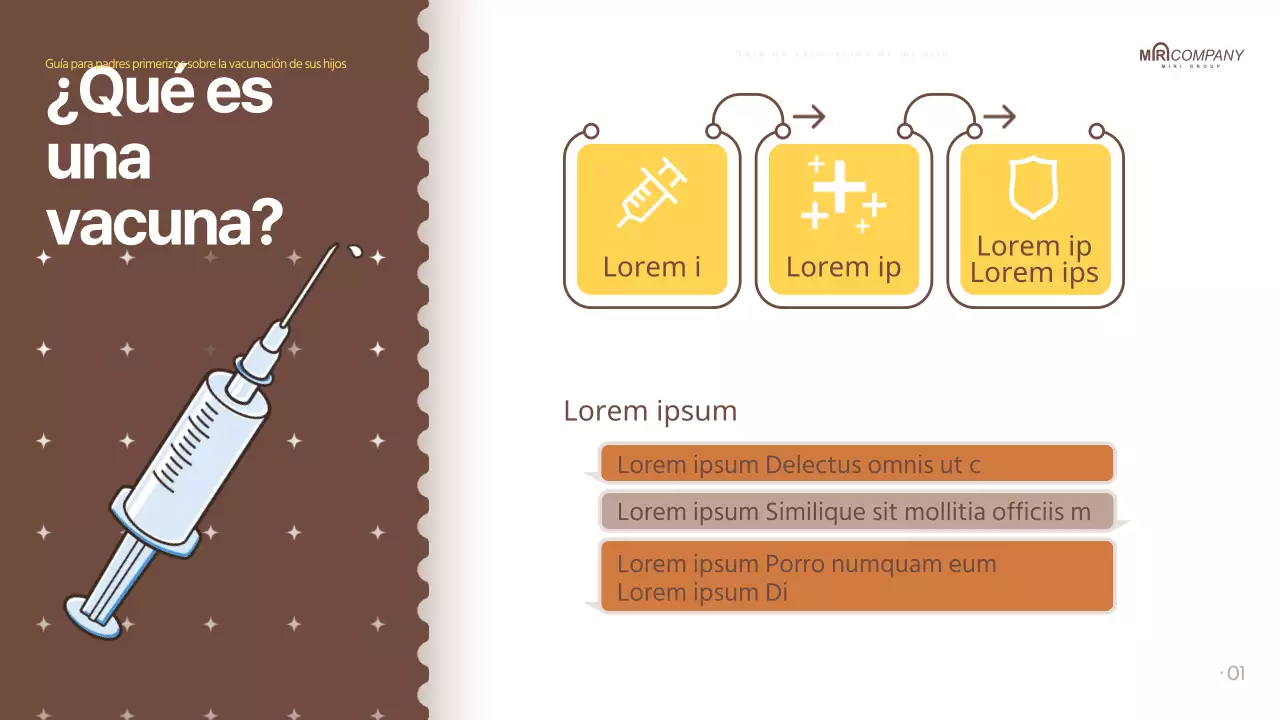Vacunas para padres en marrón, al estilo pop-art