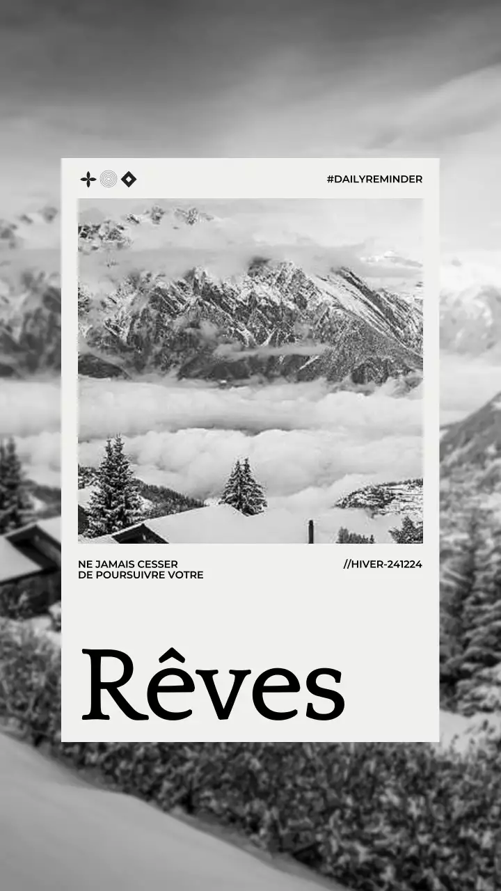 Gris Minimal Esthétique Citation Rappel Motivation avec Cadre Photo Instagram Story