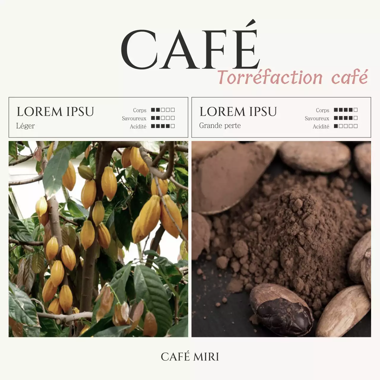 Un faire-part de café noir et ivoire de grande classe