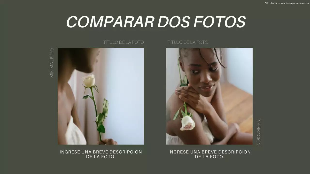 Presentación moderna en caqui y blanco para collage de fotos Presentación de productos