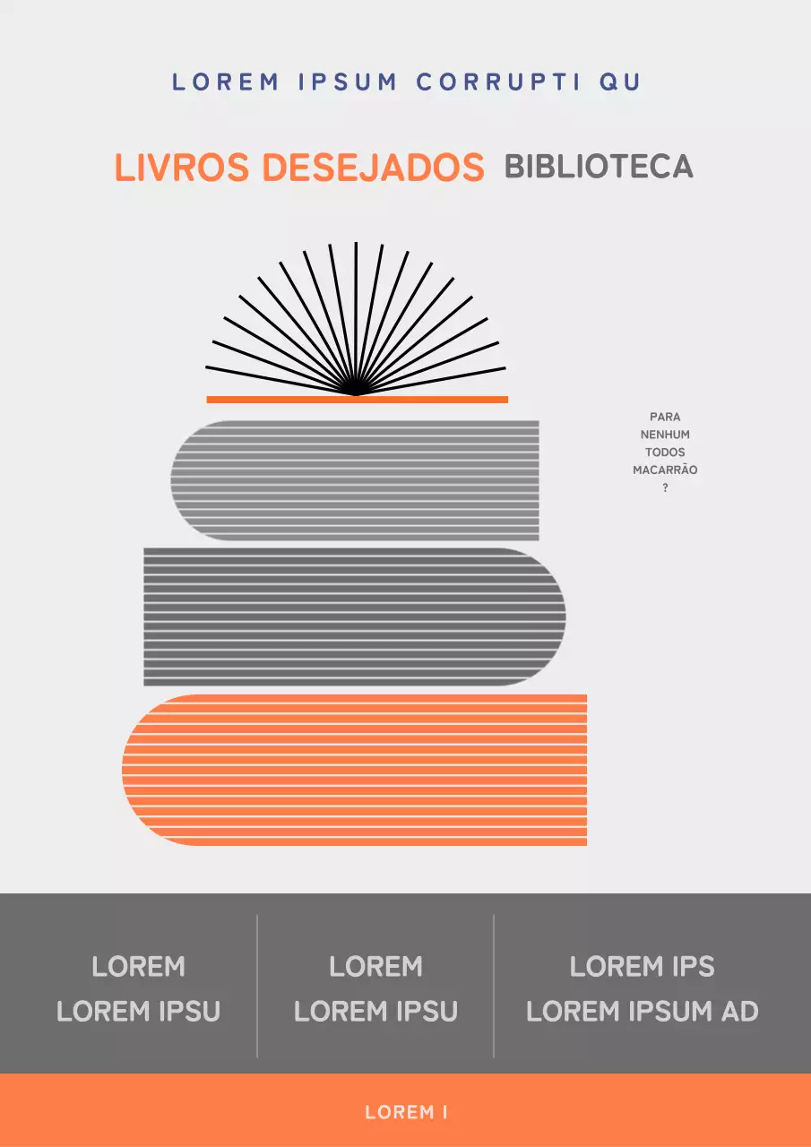 Um simples anúncio de candidatura a um livro de desejos em laranja e cinzento