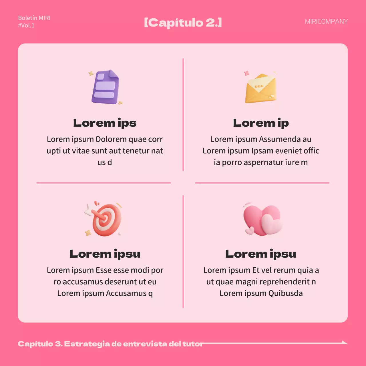 Una sencilla carta de presentación de orientación laboral en rosa y azul