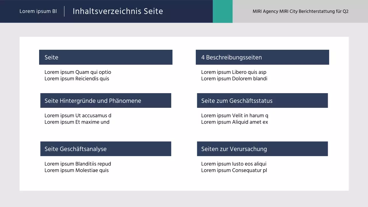 Einfache Berichte für den öffentlichen Sektor in blau und mint