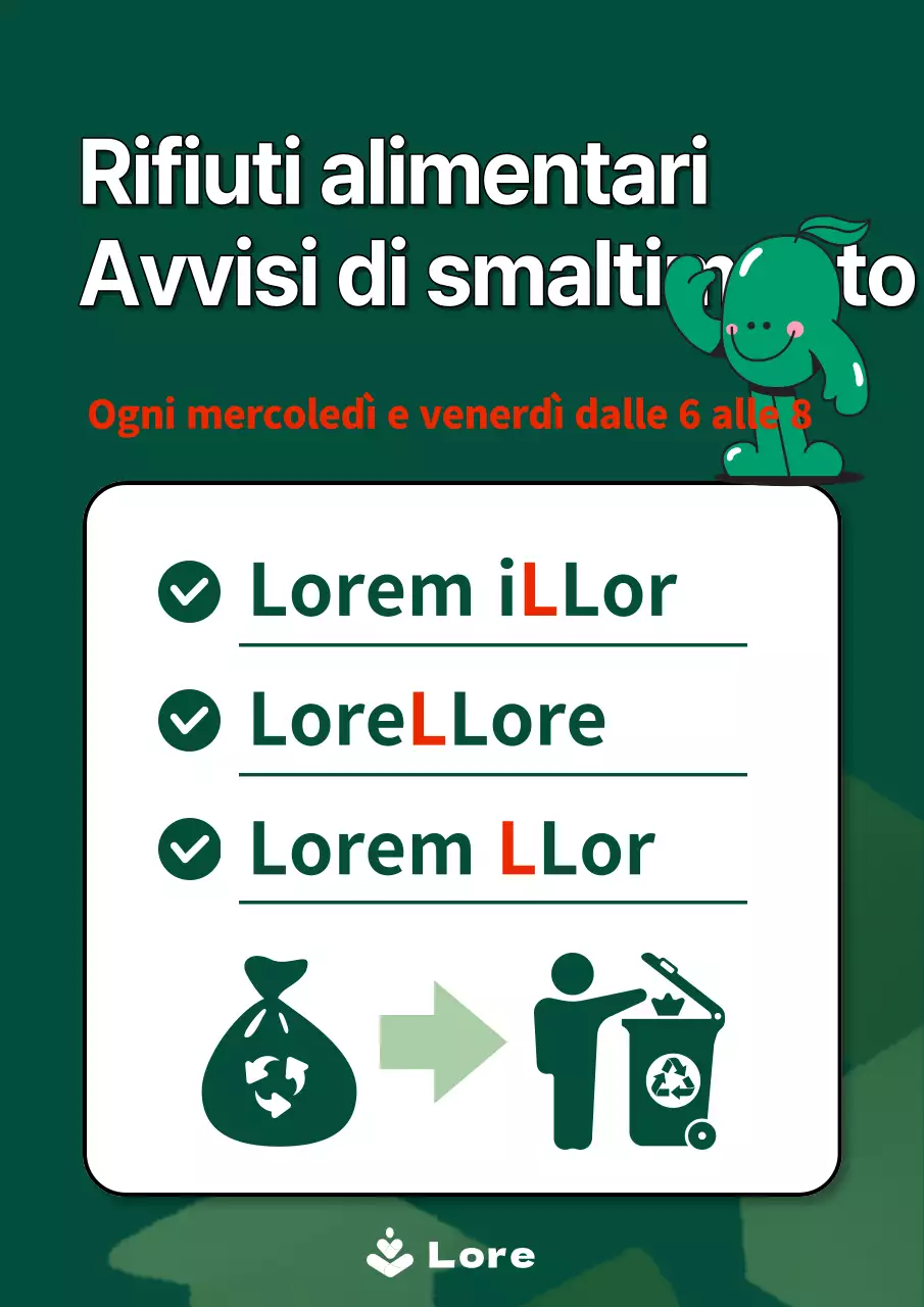 Un semplice avviso verde sui rifiuti alimentari