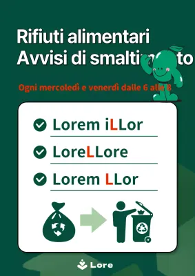 Un semplice avviso verde sui rifiuti alimentari