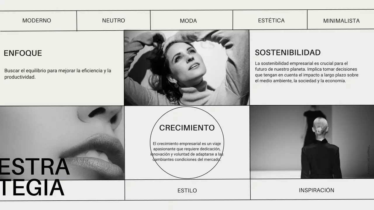 Introducción a la guía de marcas de moda moderna en blanco y negro