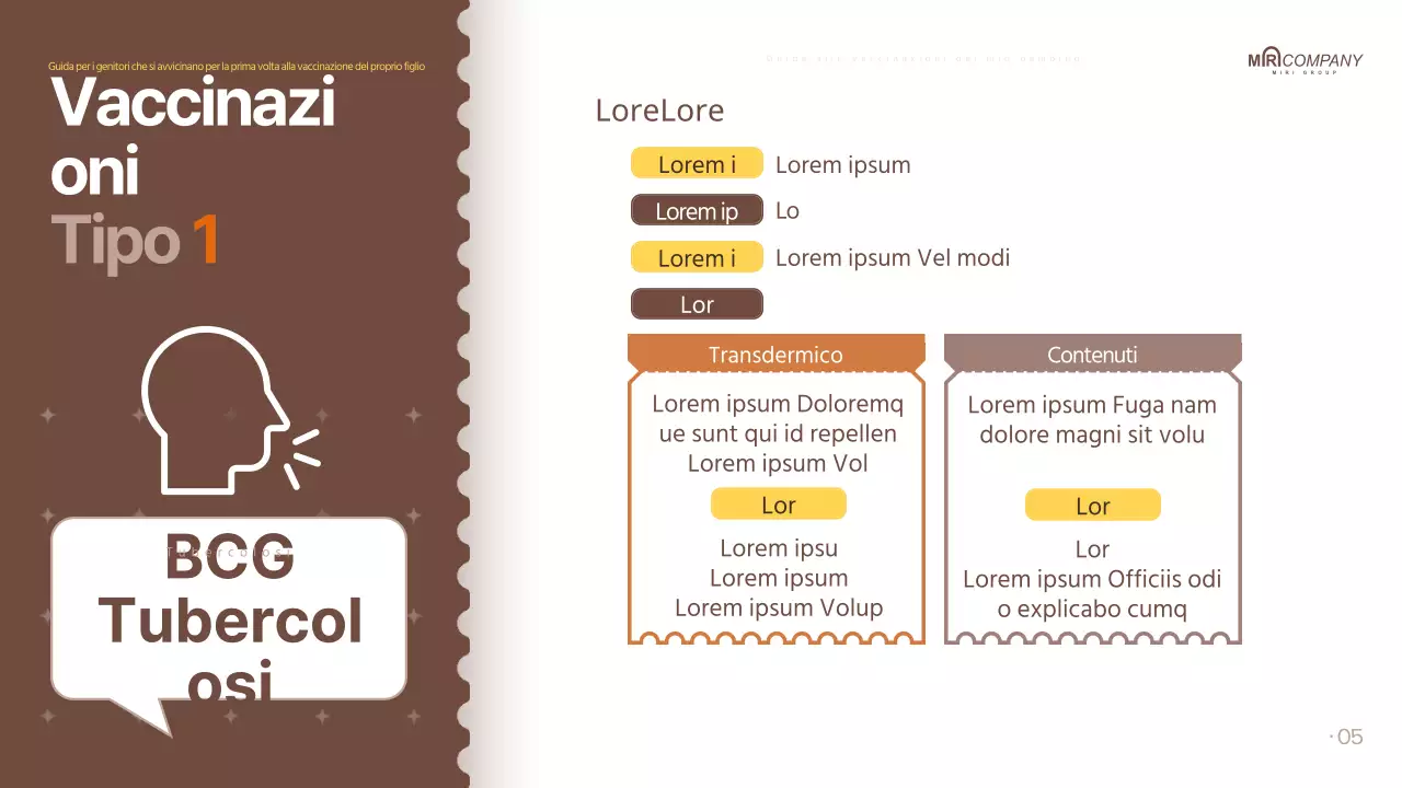 Le vaccinazioni dei genitori in marrone, in stile pop-art