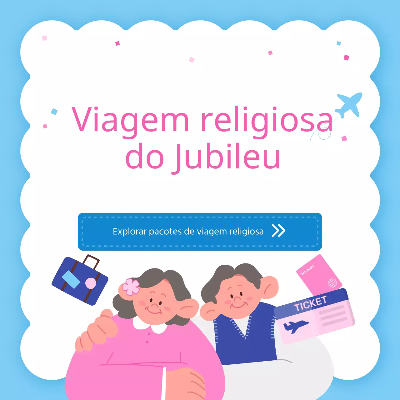 Promover viagens de piedade filial cor-de-rosa e azul