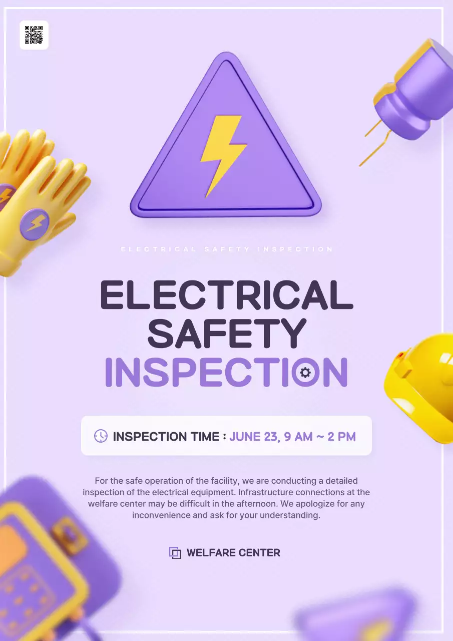 Purple Modern Safety Announcement Poster
