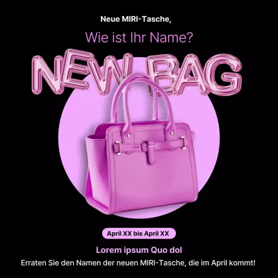 Bewerben Sie eine kitschige Veranstaltung zur Einführung eines neuen Produkts in Schwarz und Rosa