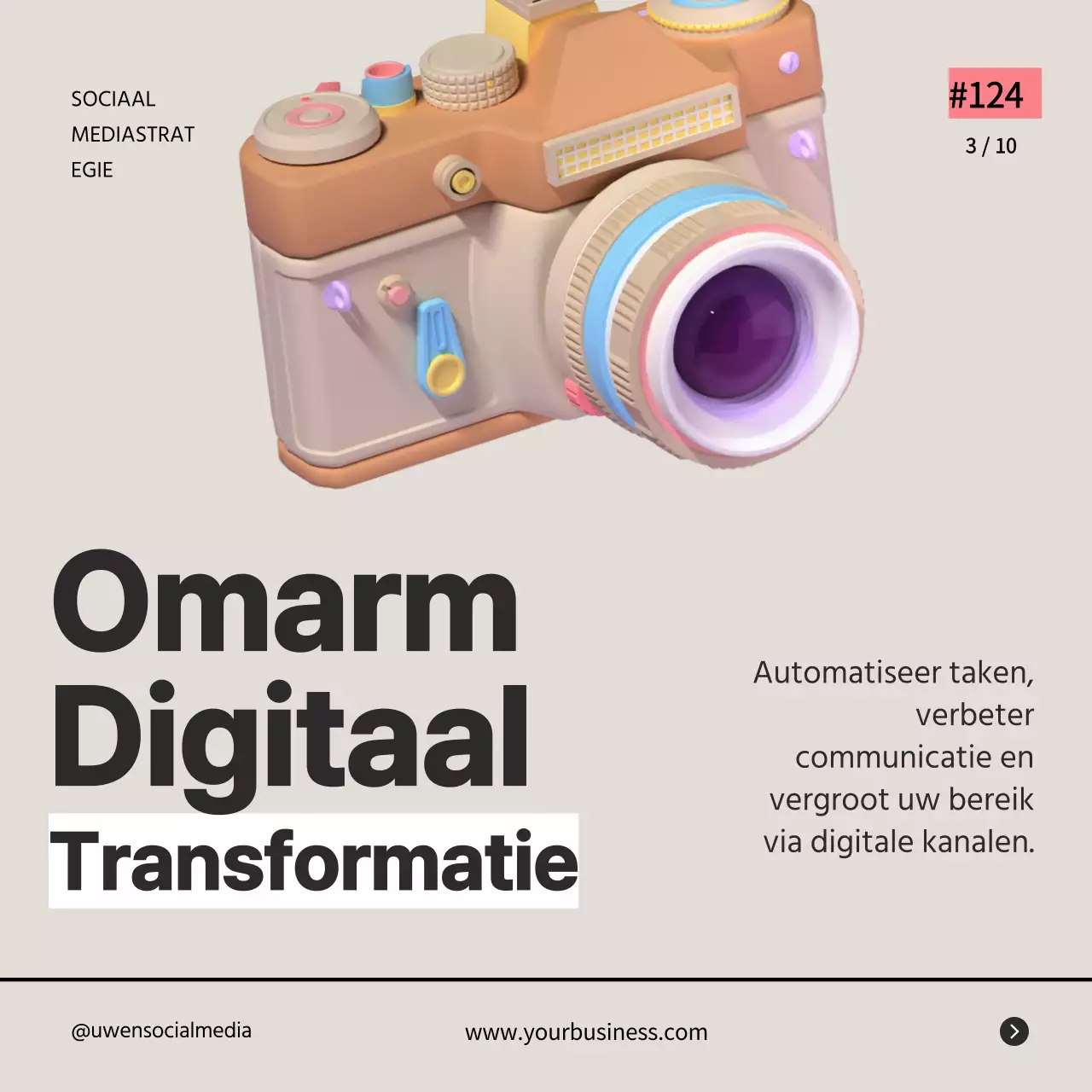 Grijs Retro Vet Zakelijke Strategie Tips Instagram Carrousel Post