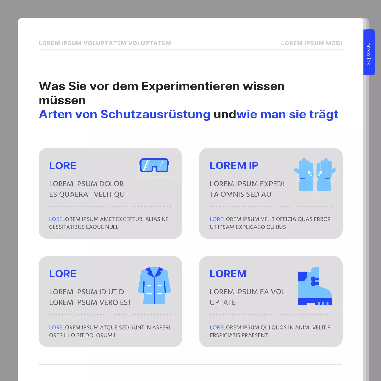 Ein einfacher Leitfaden für Laborsicherheit in Marineblau und Weiß