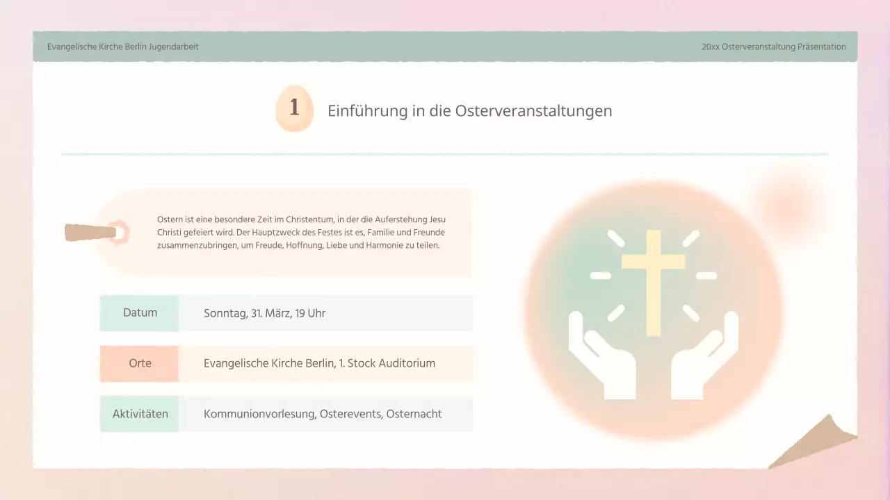 Ein einfacher Planer für das Osterfest in Rosa und Gelb