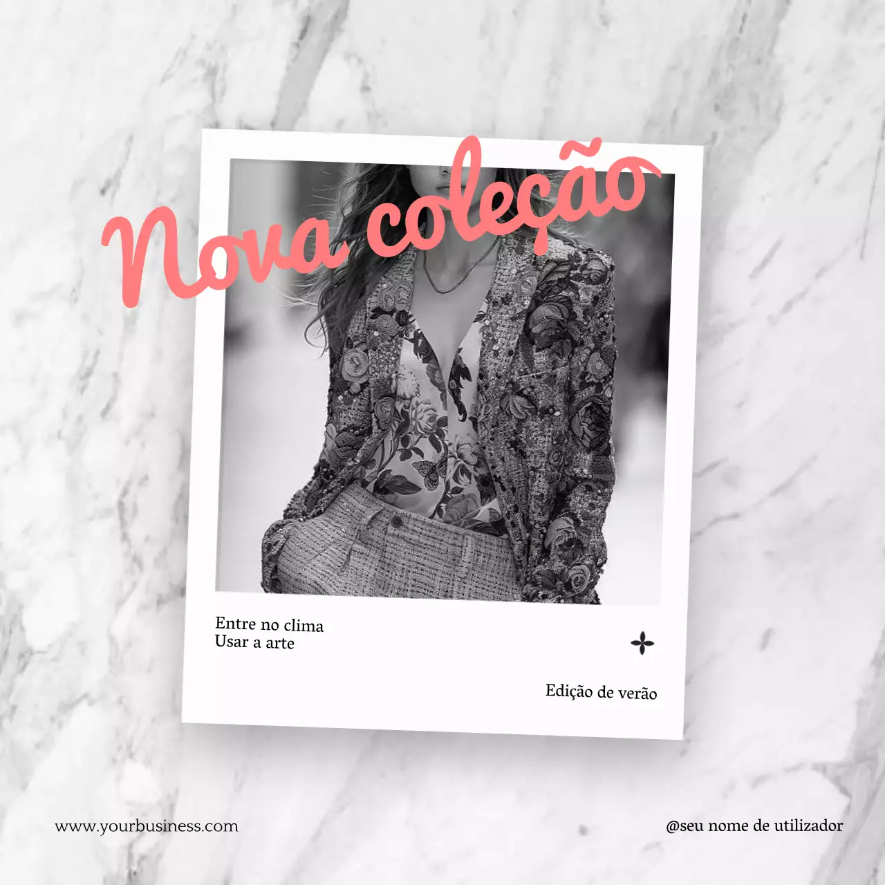 Promover a colagem de fotografias de moda moderna cinzenta