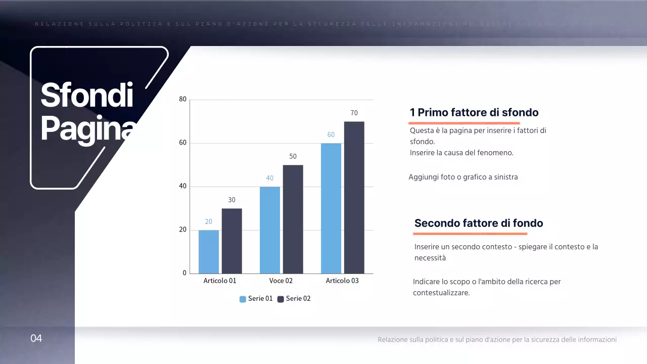 Una semplice relazione aziendale in blu navy