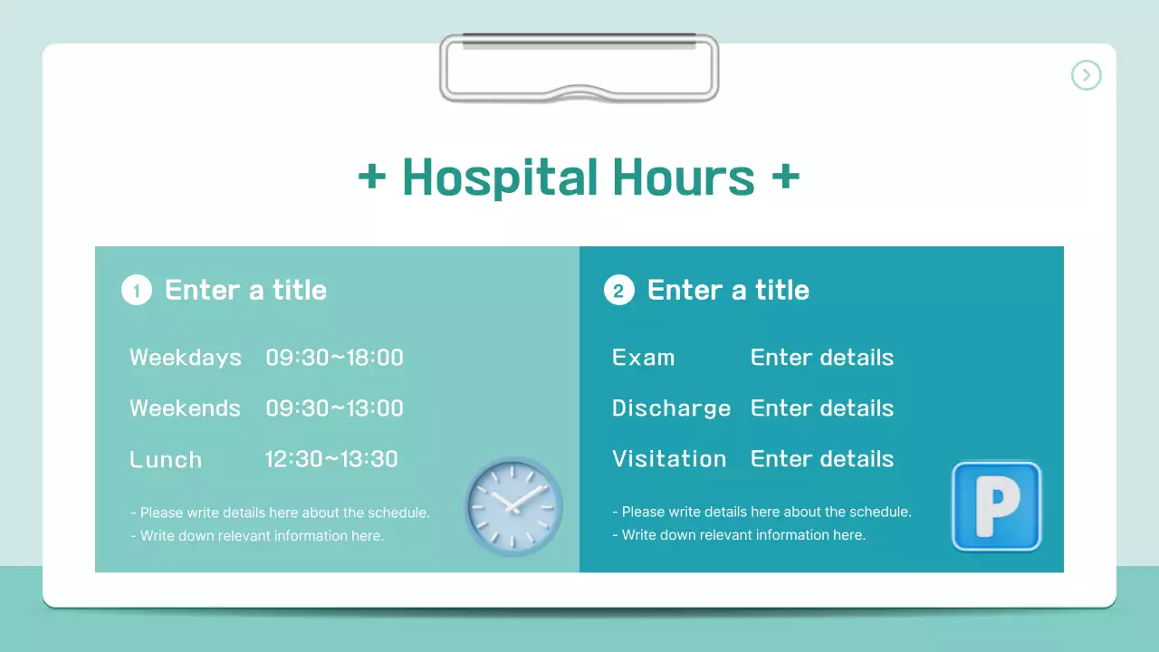 Apresentação de introdução do Teal Modern Hospital