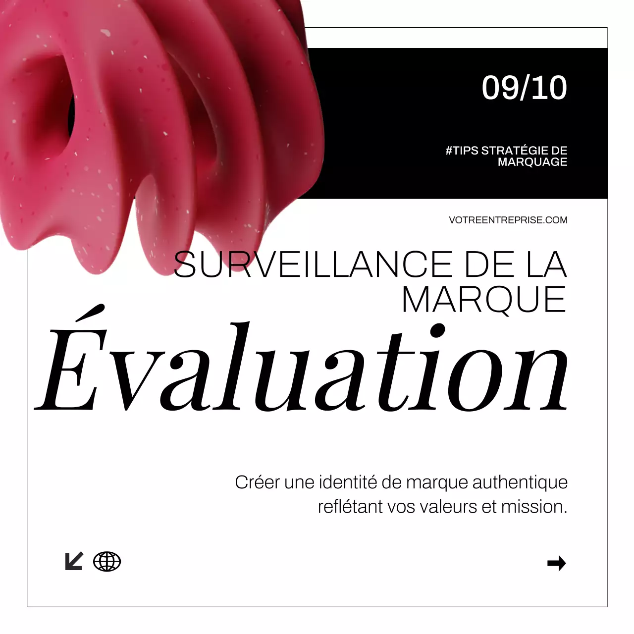 Blanc Noir Moderne Audacieux Stratégie de développement de la marque Conseils Carrousel Instagram