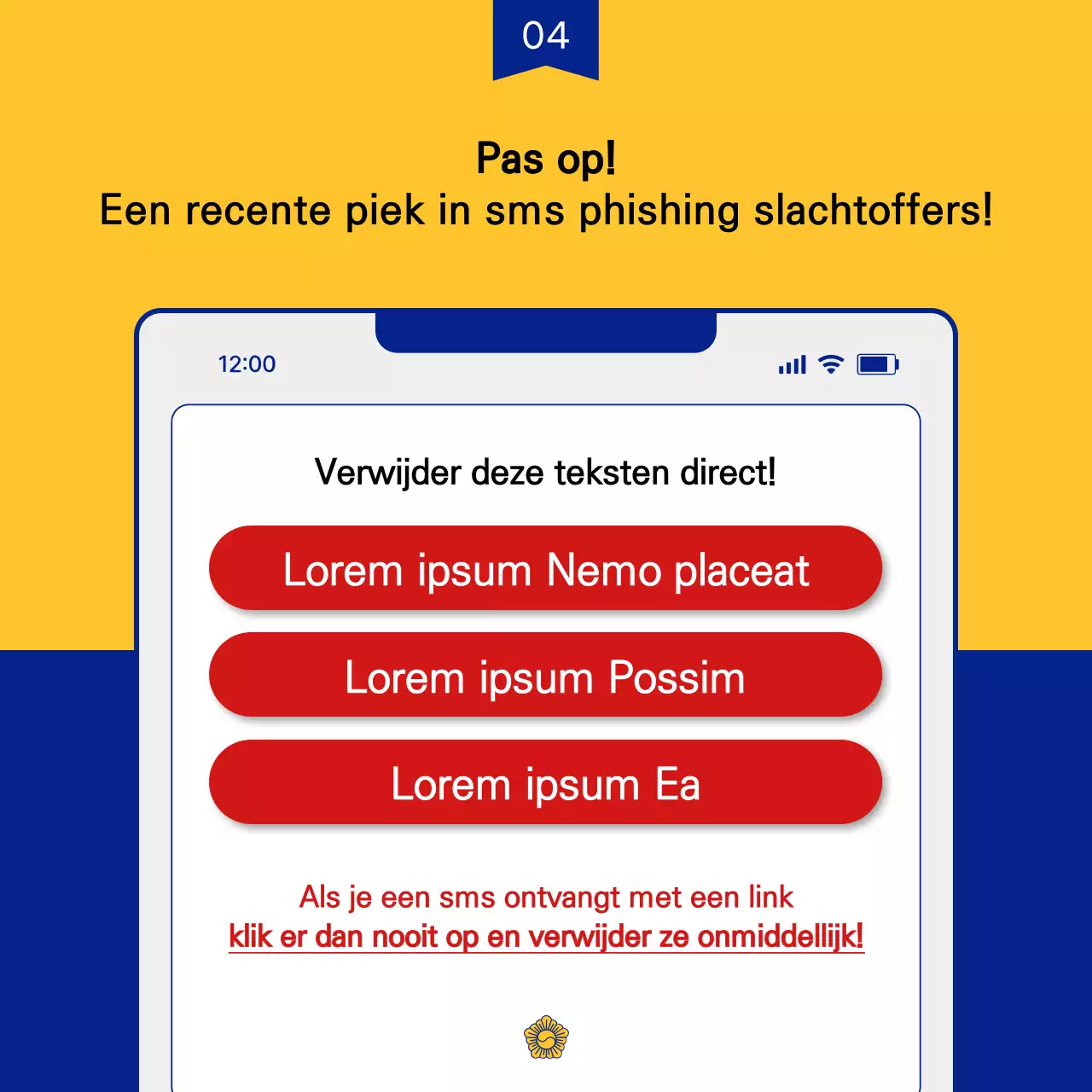 Promoot een trendy politienieuwsbrief in geel en marineblauw