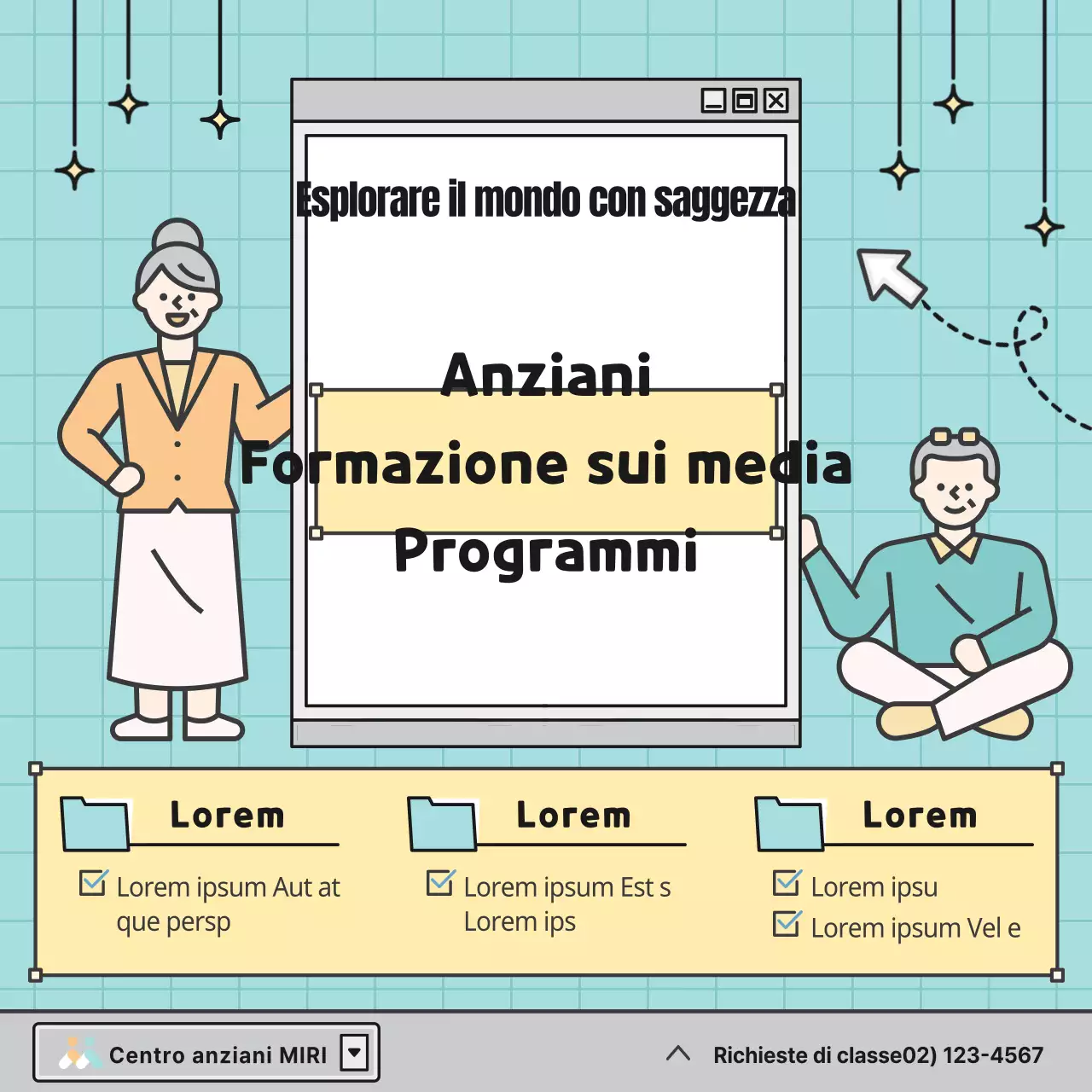Promuovere un programma di formazione per anziani alla menta e al giallo