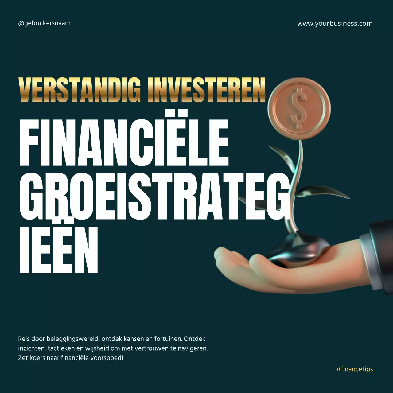 Zwart Goud Elegant Metalic Vet Investering Financiële Strategie Instagram Carrousel Post