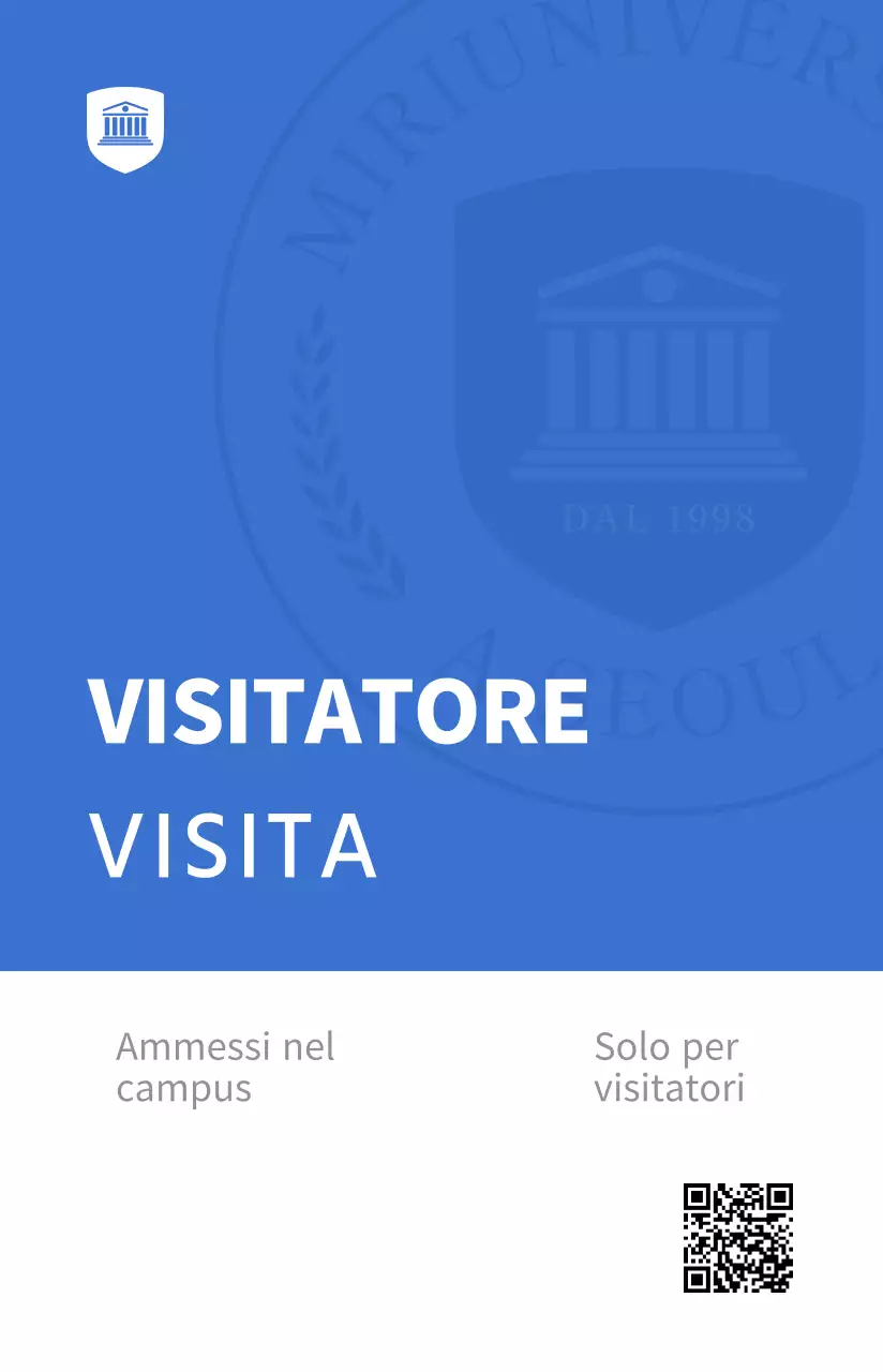 Biglietto da visita con logo scolastico blu e bianco