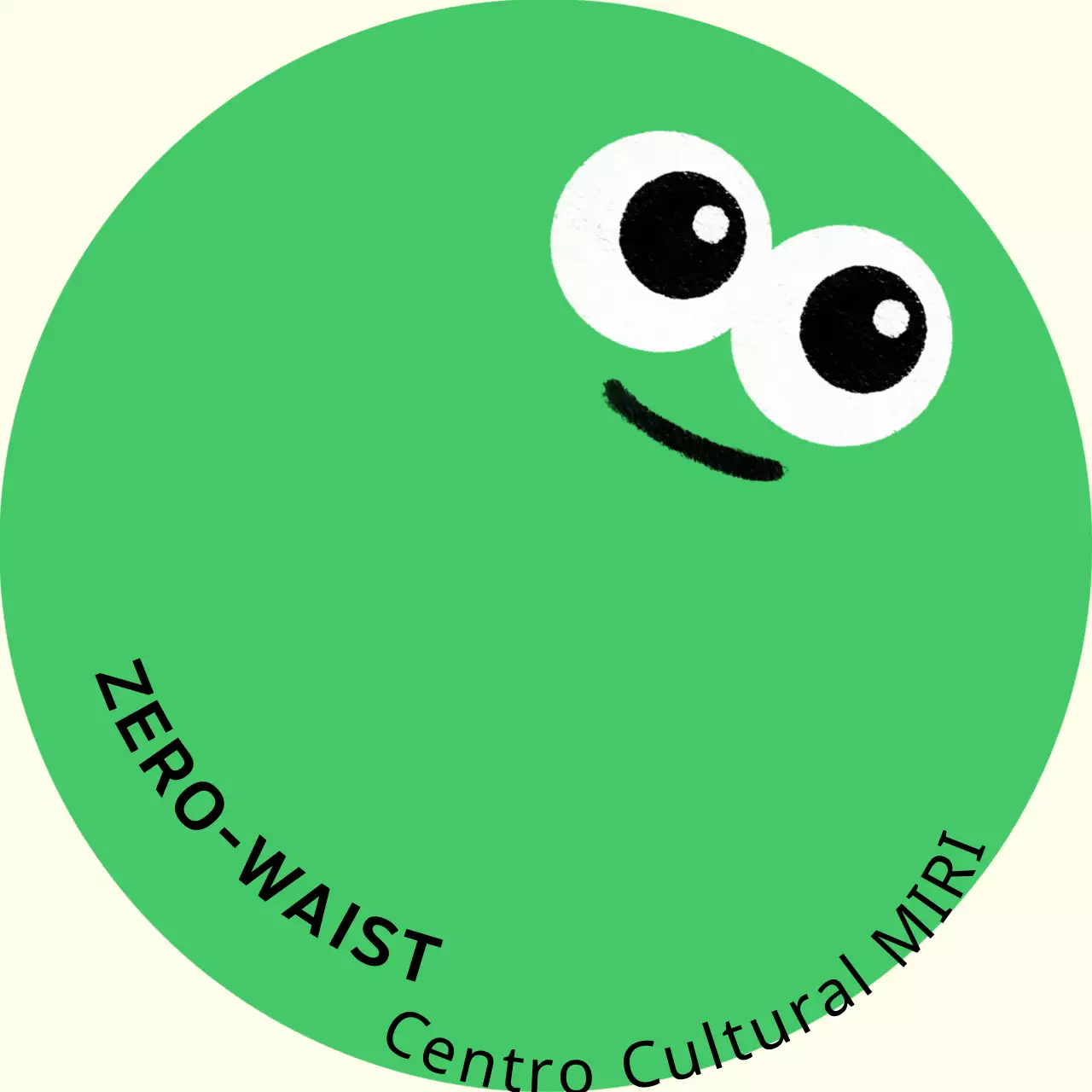 Um centro cultural colorido com expressões faciais de carácter