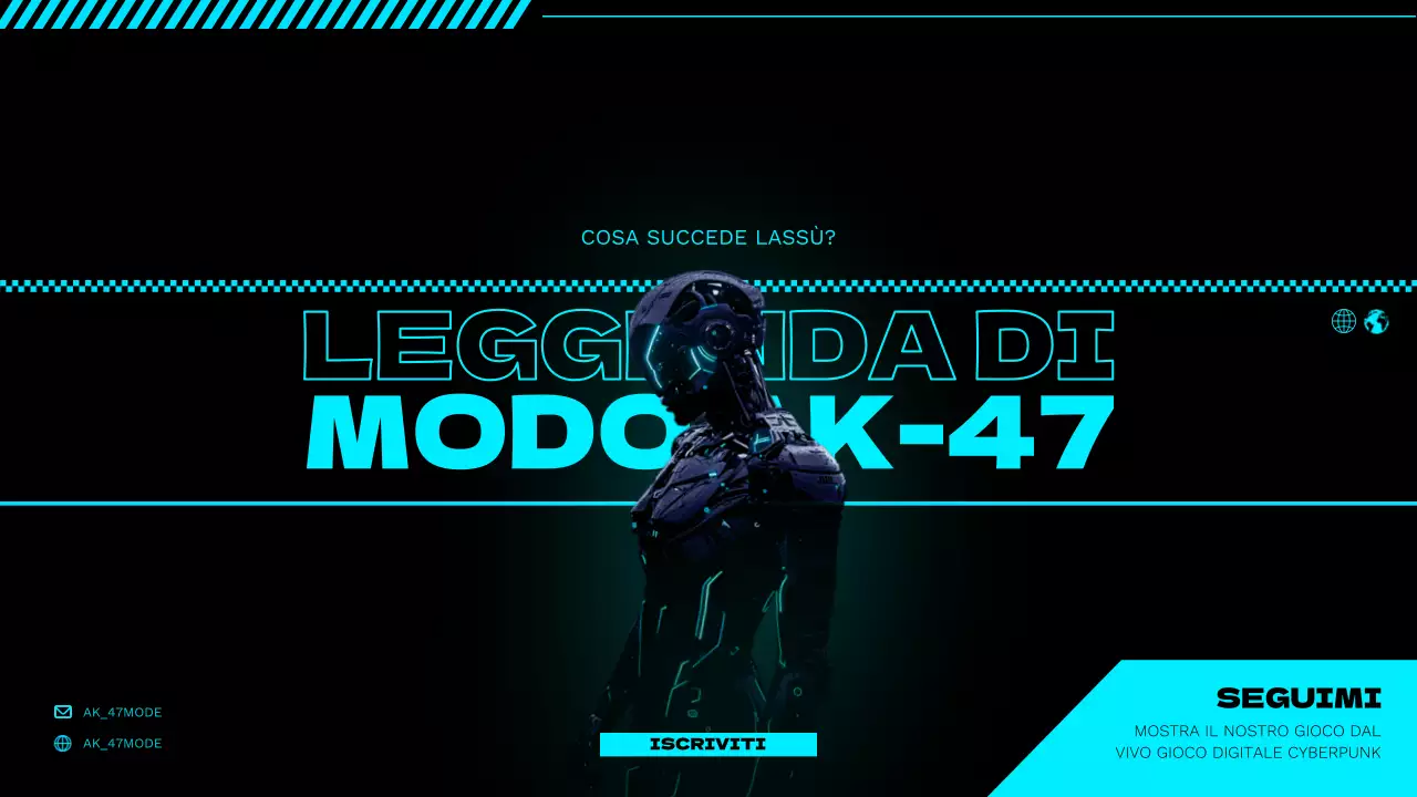 Promuovere un canale di gioco cyberpunk in neon e nero