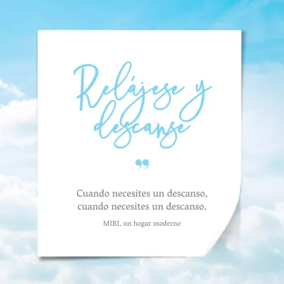 Promover un listado minimalista en azul claro y blanco