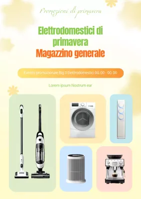 Promuovete una moderna vendita a magazzino di elettrodomestici primaverili in giallo e chartreuse