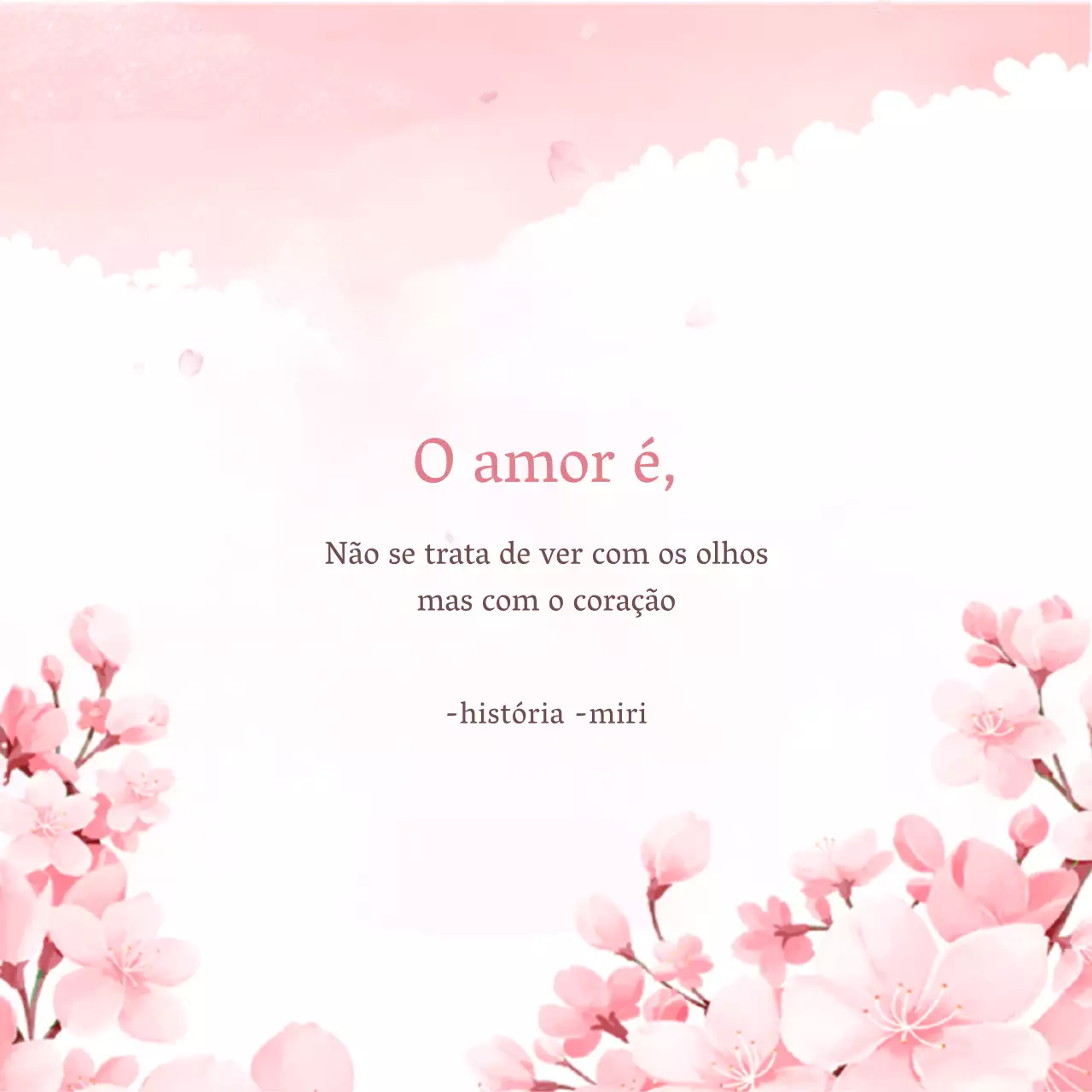 Um simples post de sentimento rosa e branco com texto rosa e branco