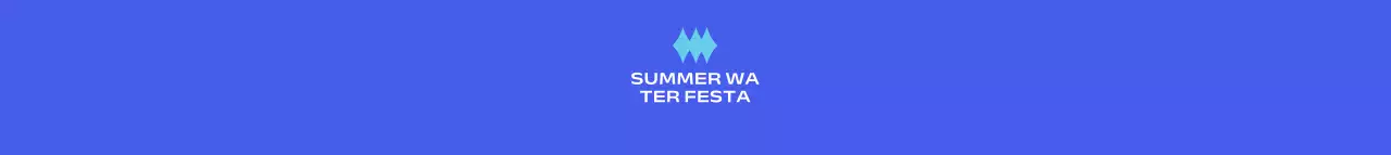 Festival air musim panas yang sederhana dengan berbagai bentuk dan warna-warni