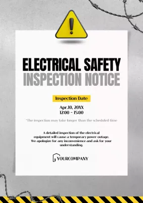 Yellow Professional Safety Notice Poster
