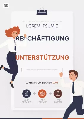 Eine einfache orange-marineblaue kommunale Jugendbeschäftigungsförderung