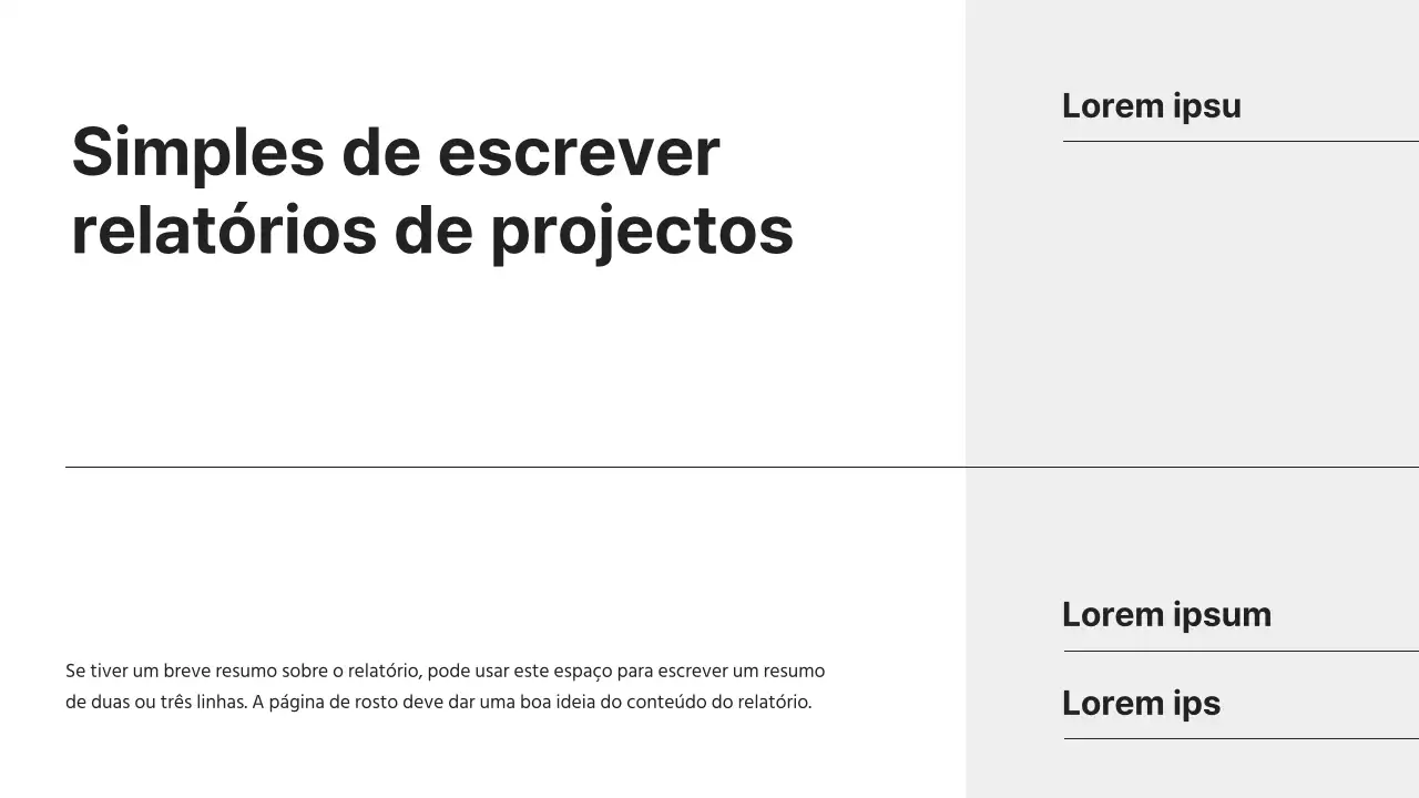 Relatório de planeamento estratégico simples para impressão em branco e cinzento