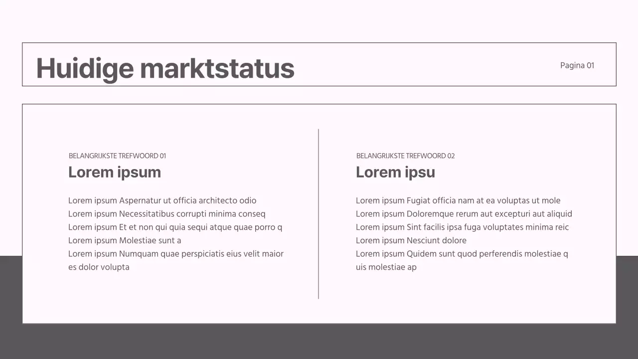 Een modern marktstrategierapport in grijs en roze
