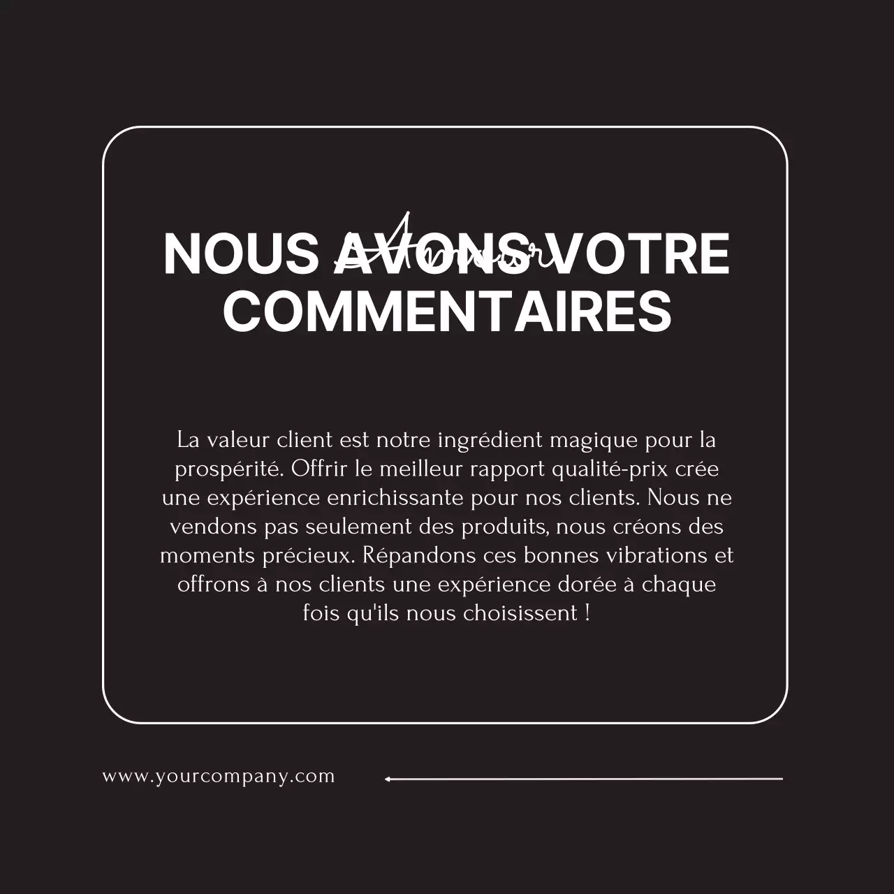 Black and White Minimal Trend Customer Feedback Promotion