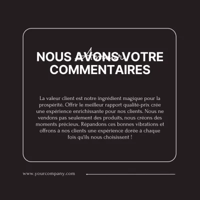 Black and White Minimal Trend Customer Feedback Promotion