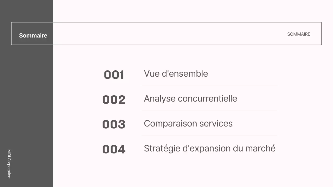 Un rapport de stratégie de marché moderne en gris et rose