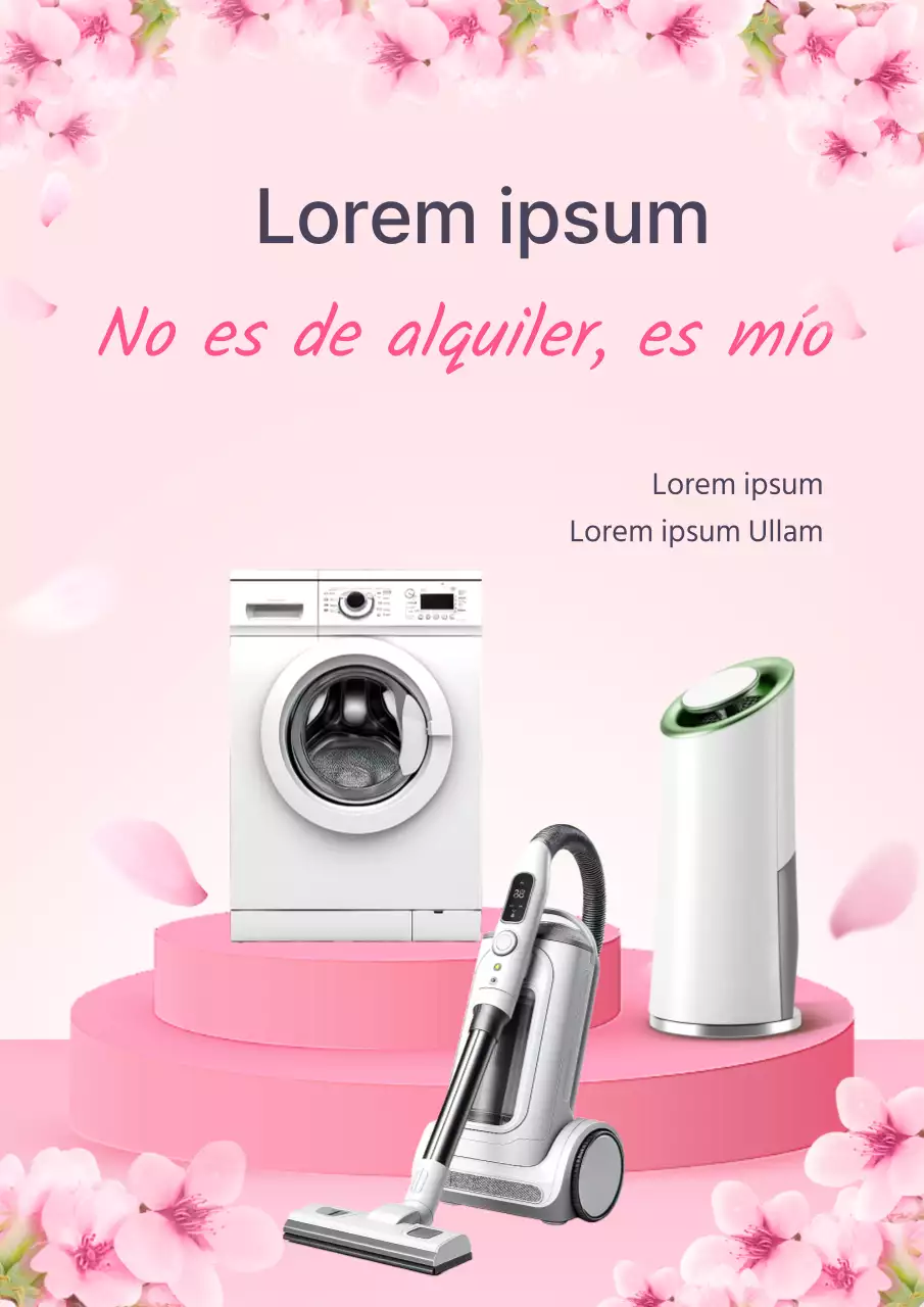 Promueva una sencilla venta de electrodomésticos rosa de primavera